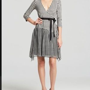 DVF riviera gingham wrap dress